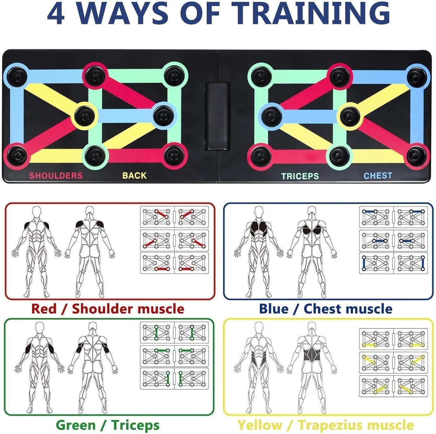 Push up Board - Foldable Fitness Rack Training System 12 in 1 for Home Fitness