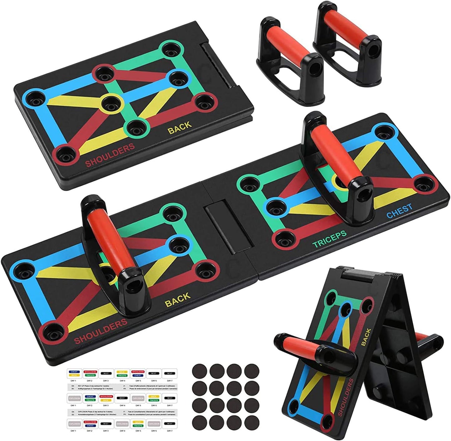 Push up Board - Foldable Fitness Rack Training System 12 in 1 for Home Fitness